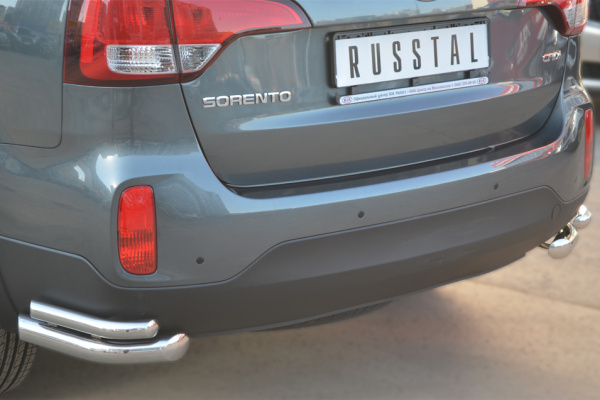 Фото Защита заднего бампера уголки d63/42 KIA Sorento 2012-