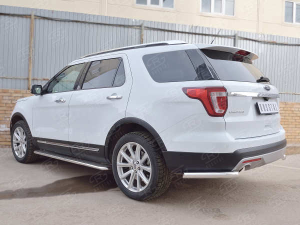 Фото Защита заднего бампера уголки d63 секции FORD EXPLORER 2016-2017