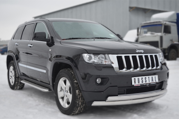 Фото Защита переднего бампера 75х42/75х42 овалы JEEP Grand Cherokee 2012