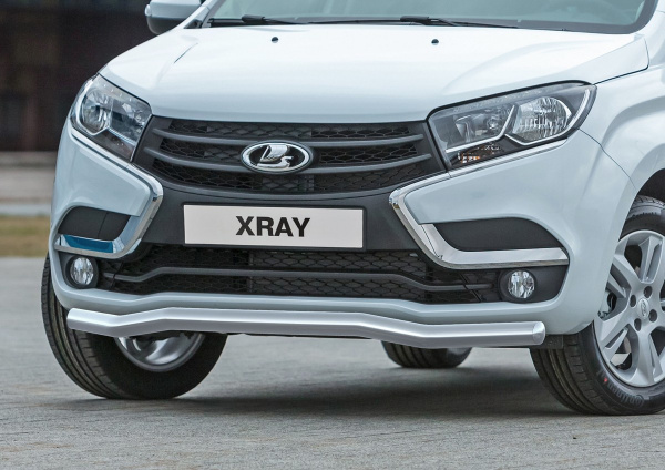 Фото Защита переднего бампера d57 волна Lada X-Ray 2015-
