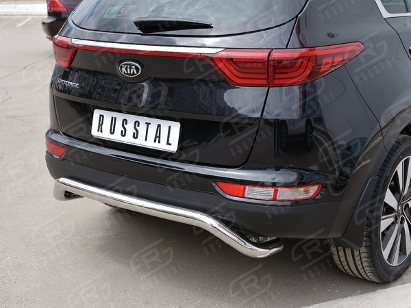 Фото Защита заднего бампера d63 волна под машину (кроме GT-Line) KIA SPORTAGE 2016-2018