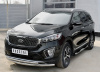 Фото Пороги труба d76 с накладкой (вариант 2) KIA SORENTO PRIME CRDI 2015-2018