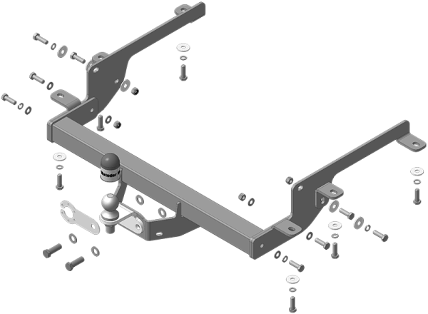 фото Фаркоп Мотодор с оцинкованным шаром на Opel Movano 2010- (только передий привод)
