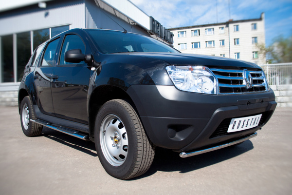 Фото Защита переднего бампера d42 (дуга) RENAULT Duster 4x2 2011-2014