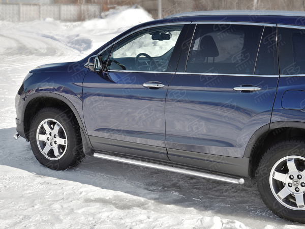 Фото Пороги труба d63 (вариант 3) HONDA PILOT 2016-