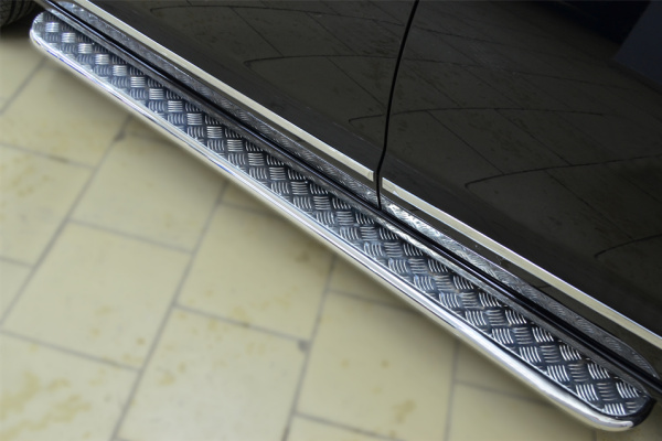 Фото Пороги труба d42 с листом (лист алюм., проф. нерж)GREAT WALL Hover H6 2012-2013