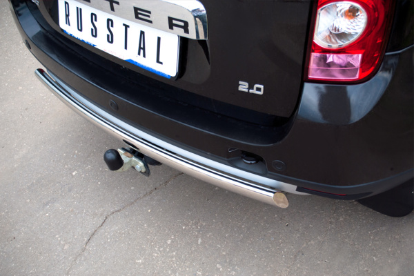 Фото Защита заднего бампера d75х42 овал RENAULT Duster 4x4 2011-2014