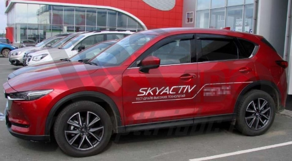 Фото Дефлекторы боковых окон Mazda CX5 (2017-) (4шт.) (темн)
