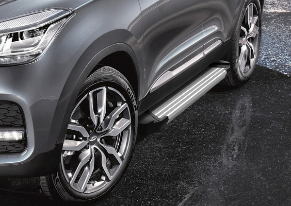 Фото Пороги алюминиевые Rival "Silver" для Chery Tiggo 4 I рестайлинг 2019-н.в.