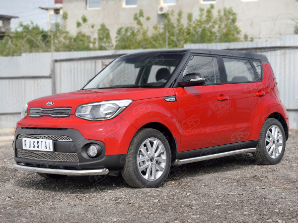 Фото Защита переднего бампера d63 секции KIA SOUL 2017-