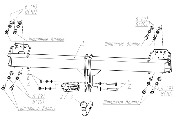 фото Фаркоп BERG для Volkswagen Touareg I (2002-2010)
