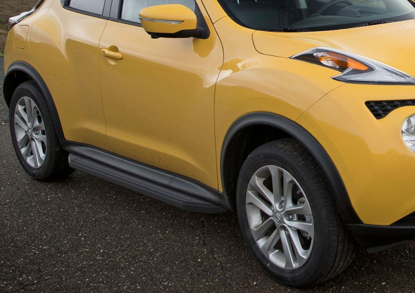 Фото Пороги алюминиевые Rival "Premium-Black" для Nissan Juke 4WD 2010-2014-2016