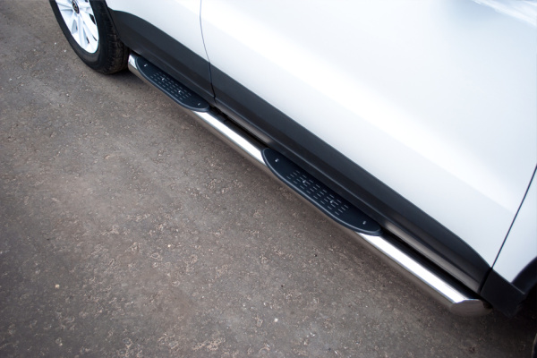 Фото Пороги труба d76 с накладками (вариант 1) VOLKSWAGEN Tiguan Track & Field 2011-2016