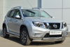 Пороги труба 75х42 овал с проступью NISSAN Terrano 2014-