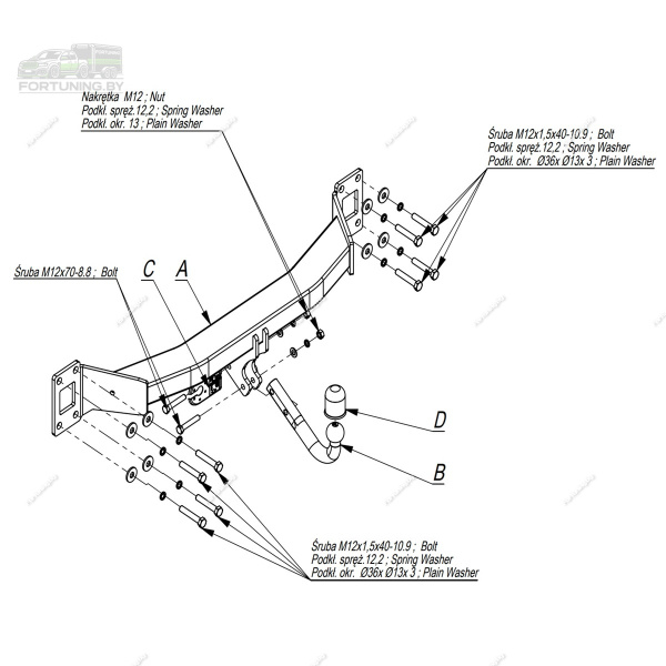 фото Фаркоп Imiola для Porsche Cayenne I (2002-2010)