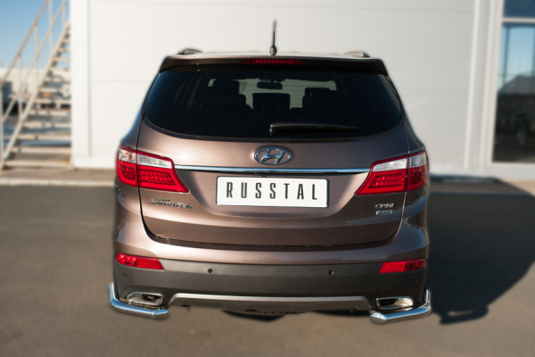 Фото Защита заднего бампера уголки d63(секции) HYUNDAI SANTA FE GRAND 2014-2015