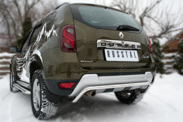 Фото Защита заднего бампера d42 (волна) RENAULT Duster 2015-
