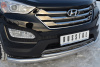 Фото Защита переднего бампера d76/42 (секции-дуга) HYUNDAI Santa Fe 2012-2015