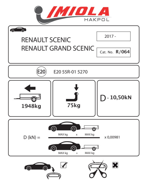 фото Фаркоп Imiola для Renault Scenic Grand IV (2016-)