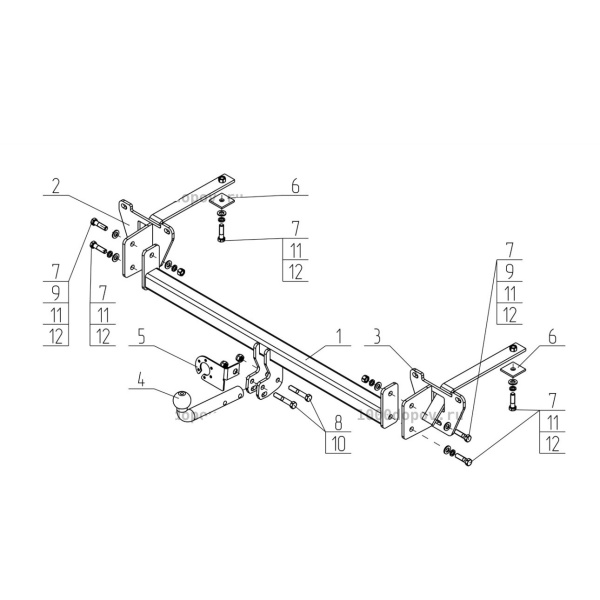 фото Фаркоп AvtoS для Opel Combo «D» (2011-2017)