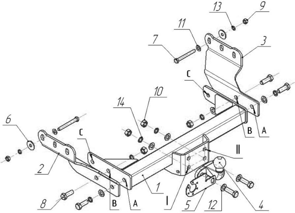 Фаркоп AvtoS для FORD Transit (2000-2014)