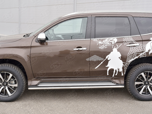 Фото Защита порогов труба d42 MITSUBISHI PAJERO SPORT 2016