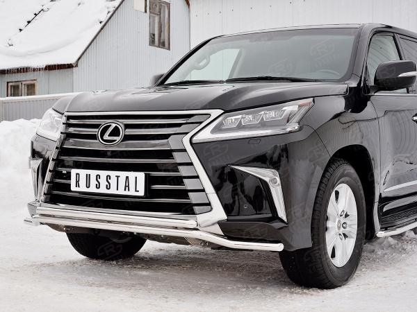Фото Защита переднего бампера d42 волна-d42 дуга LEXUS LX450d-LX570 2015 (кроме F-Sport)