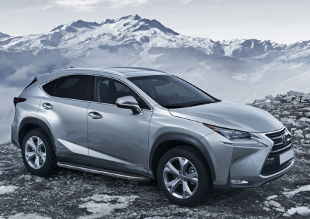 Пороги алюминиевые Rival "Premium" для Lexus NX 2014-2017