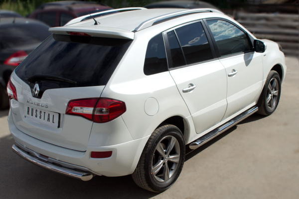 Фото Пороги труба d76 с накладками (вариант 1) RENAULT Koleos 2012-2016