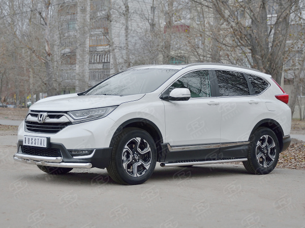 Фото Защита переднего бампера d63 секции-d63 секции с декором HONDA CR-V 2017-