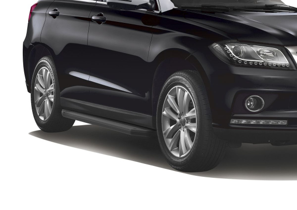 Фото Пороги алюминиевые Rival "Premium-Black" для Haval H2 2014-