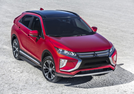 Пороги алюминиевые Rival "Black"  для Mitsubishi Eclipse Cross 2018-