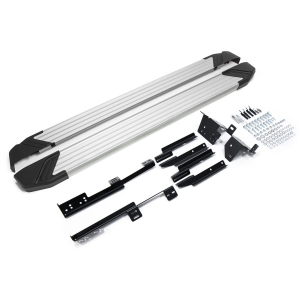 Фото Пороги алюминиевые Rival "Silver" для Nissan Qashqai 2013-