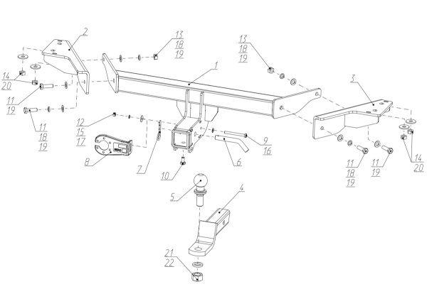 Фаркоп BERG «быстросъемный под квадрат» для Haval Dargo I (2022-)