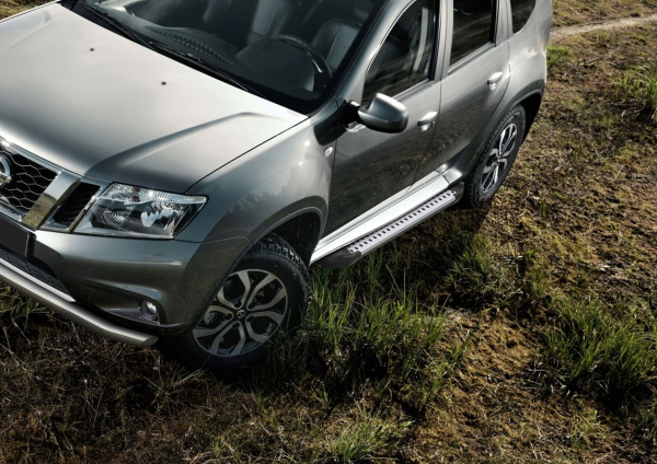 Фото Пороги алюминиевые Rival "Bmw-Style" для Renault Arkana 2019-