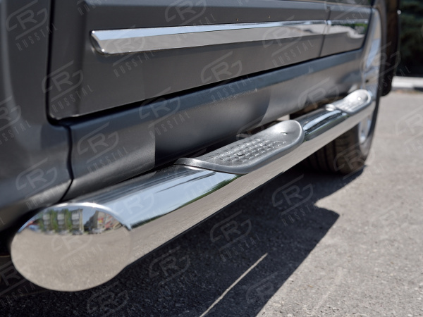 Фото Пороги труба d76 с накладкой (вариант 1) CHERY TIGGO 5 2014