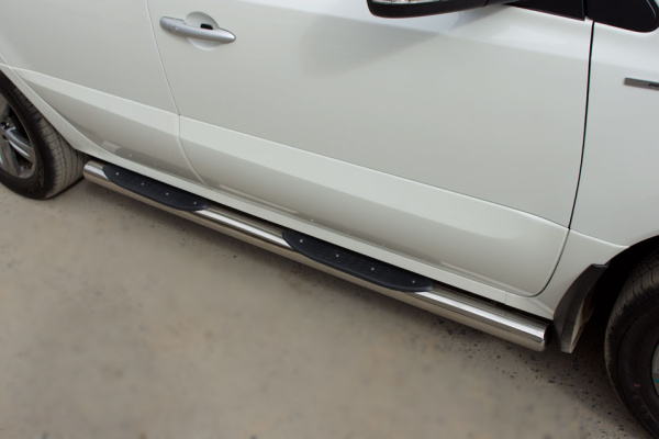 Фото Пороги труба d76 с накладками (вариант 3) RENAULT Koleos 2012-2016