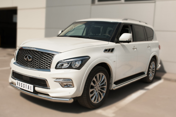 Фото Защита переднего бампера d76 (секции) INFINITI QX 80 2014-2017