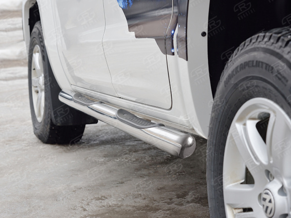 Фото Пороги труба d76 с накладкой (вариант 3) VOLKSWAGEN AMAROK 2016-