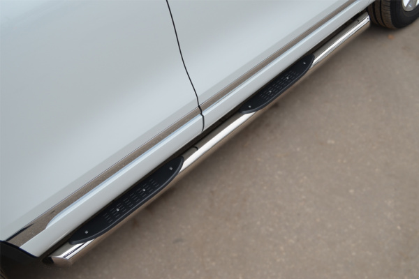 Фото Пороги труба d76 с накладками (вариант 1) VOLKSWAGEN Touareg 2010-2013