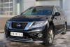 Пороги труба d42 С листом (лист алюм,проф.нерж)(вариант 1) NISSAN Pathfinder 2014-
