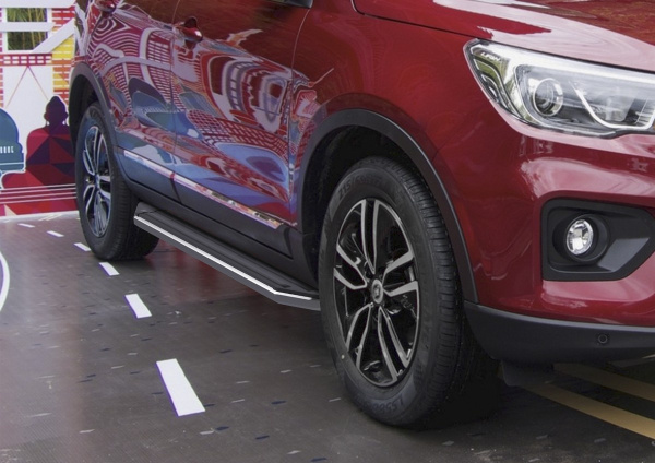Фото Пороги алюминиевые Rival "Premium" для Lifan X70 2018-