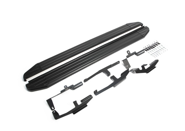 Фото Пороги алюминиевые Rival "Premium-Black" для Mazda CX-5 2017-