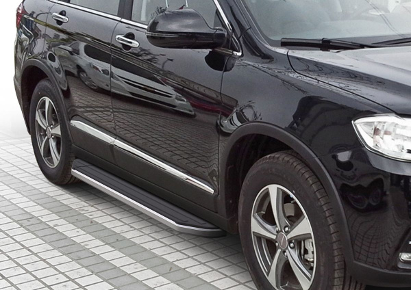 Фото Пороги алюминиевые Rival "Premium" для Haval H6 2014-