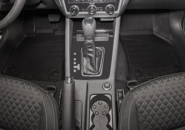 Коврики салона литьевые Rival для Skoda Octavia A7 2013-н.в., резина, с крепежом, с перемычкой, 5 шт., 65101001