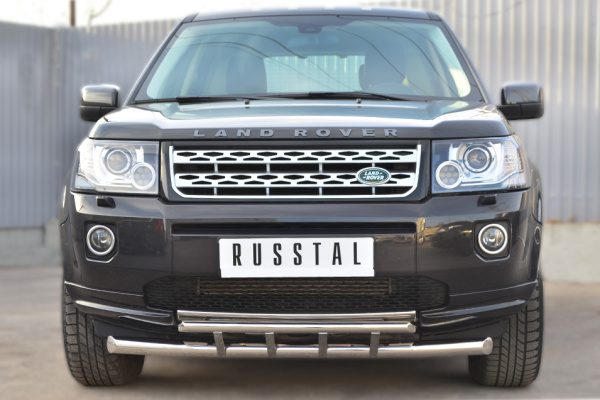Фото Защита переднего бампера d63 (секции) d42 (дуга) LAND ROVER Freelander 2 2012-