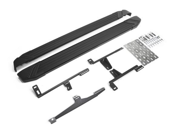 Фото Пороги алюминиевые Rival "Black" для Ford Ecosport 2014-