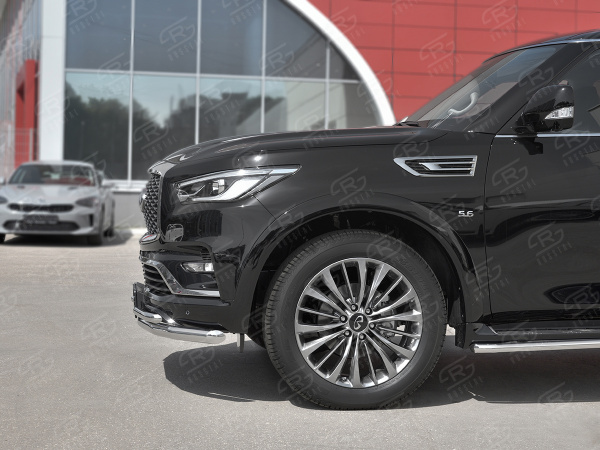 Фото Защита переднего бампера d63 секции-d42 секции INFINITI QX80 2018-