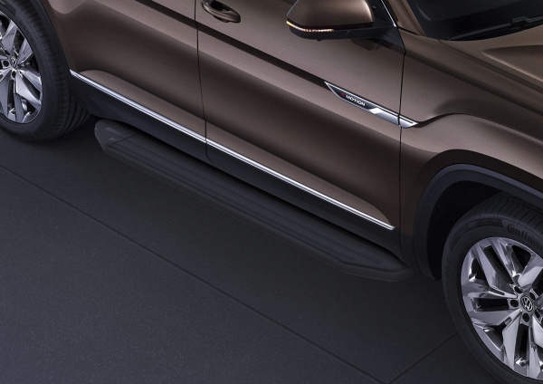 Фото Пороги алюминиевые Rival "Premium-Black" для Volkswagen Teramont 2018-