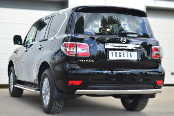Фото Защита заднего бампера d75х42 (дуга) NISSAN Patrol 2014-